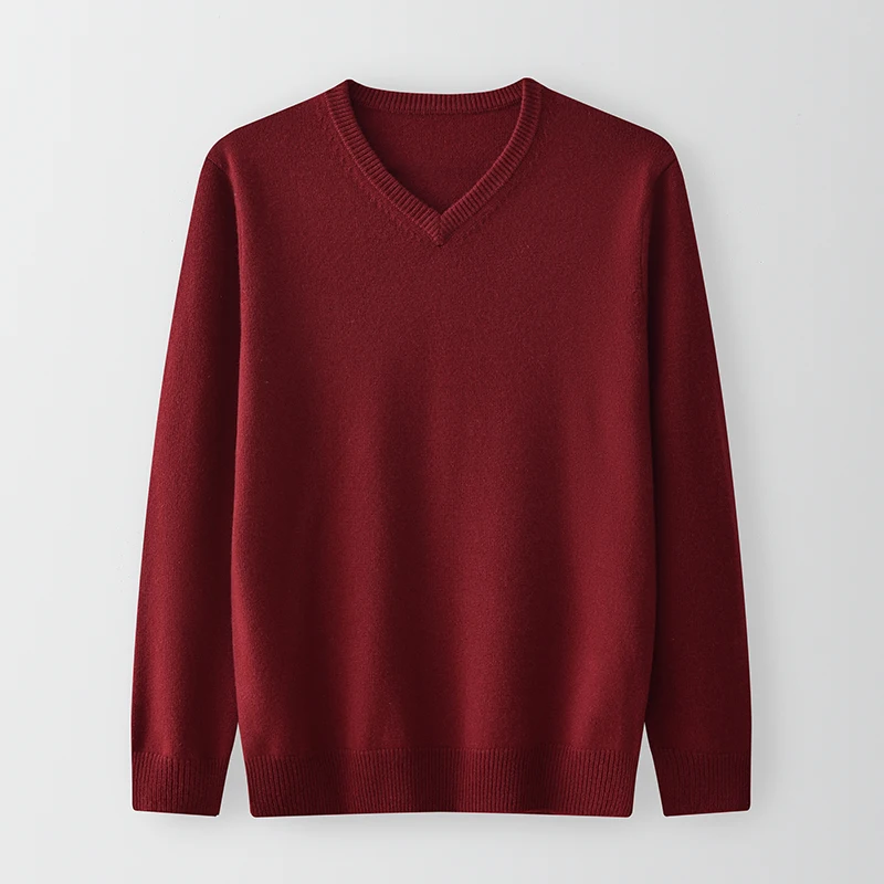 Кашемировый свитер LDZWSM пуловер с V-образным вырезом Мужской осенне-зимний