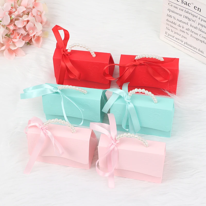 

10pcs/lot Portable Party Wedding Favor Gift Boxes Chocolate Treat Candy Gift Bag Baby Shower Birthday Party Decoration