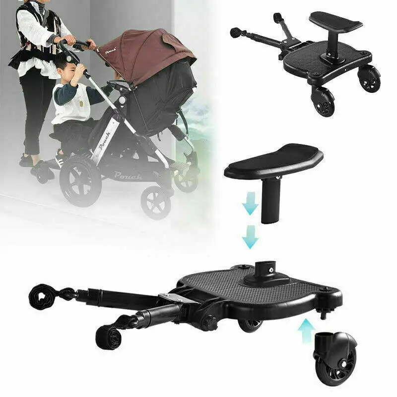 

O50 2 in 1 Universal Strollers Step Board Adapter with Seat Second Child Jogger Twins Scooter Baby Pram Hitchhiker Bumper