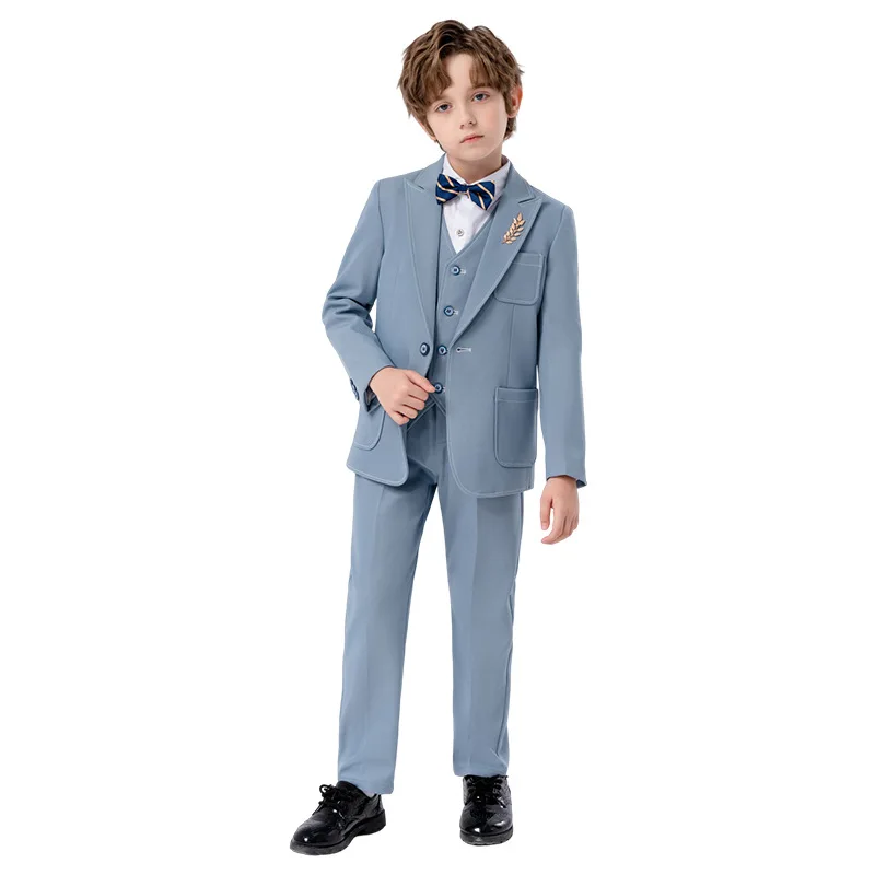 Детская элегантная куртка жилет брюки брошь с галстуком-бабочкой 5 шт. платье для