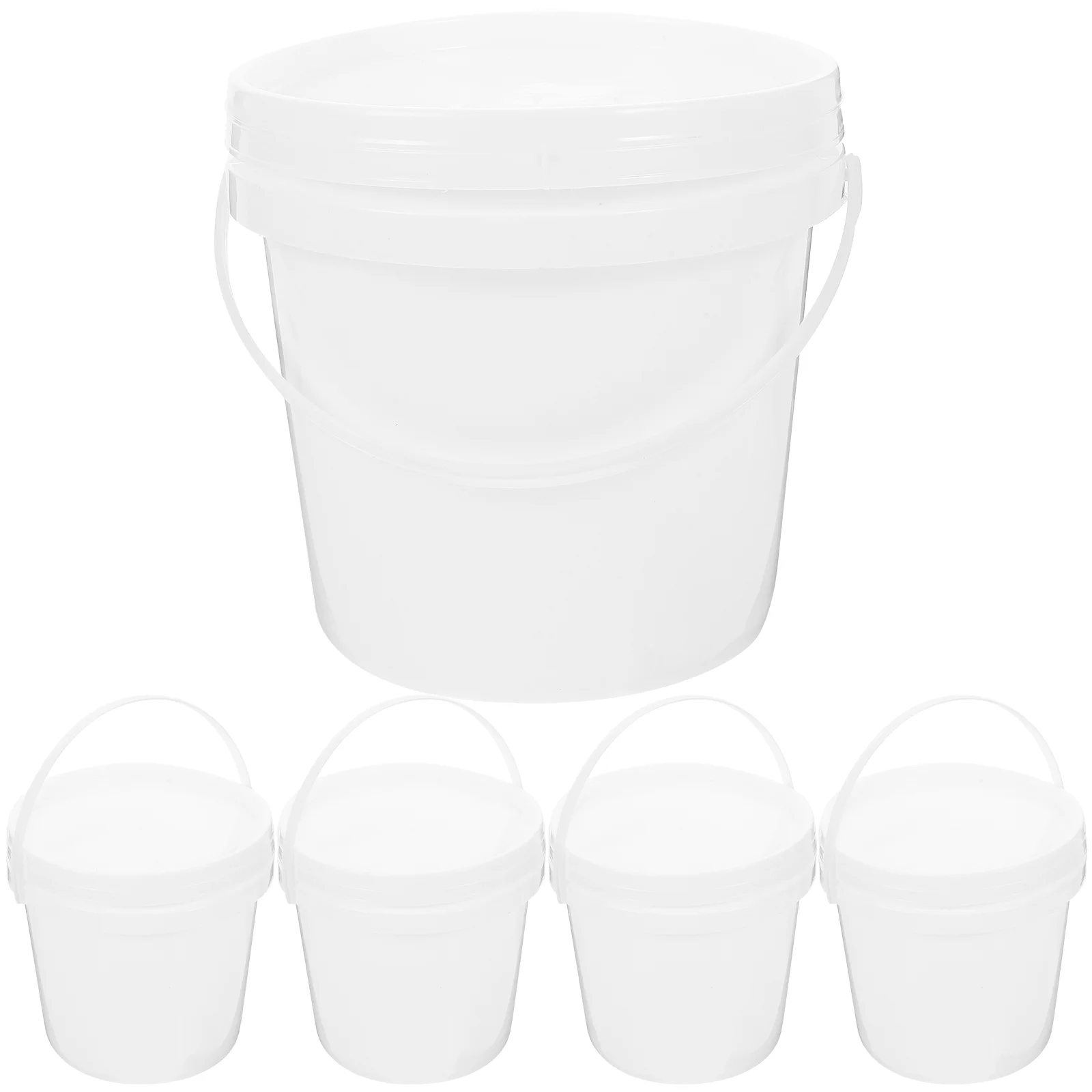 

5pcs Plastic Bucket with Lid Farm Multipurpose Bucket Portable Plastic Water Buckets with Handle 2L