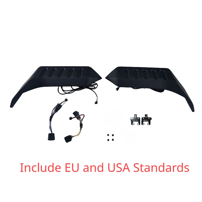 

2007-2023 Для Jeep Wrangler JK JL: Задний светодиодный спойлер на крышу, боковой сплиттер, верхний спойлер-крыло, стандарт ЕС и США, 4 цвета подсветки