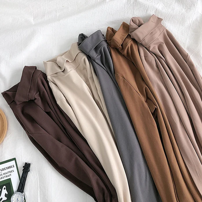 Женские футболки Женская водолазка зимняя футболка с длинным рукавом Женский