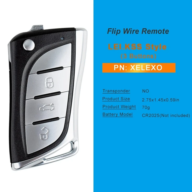 

Брелок для автомобильного ключа Xhorse XELEX0EN, дистанционный смарт-брелок с 3 кнопками для Toyota, Lexus Sytle, встроенный супер чип для VVDI, 5 шт.
