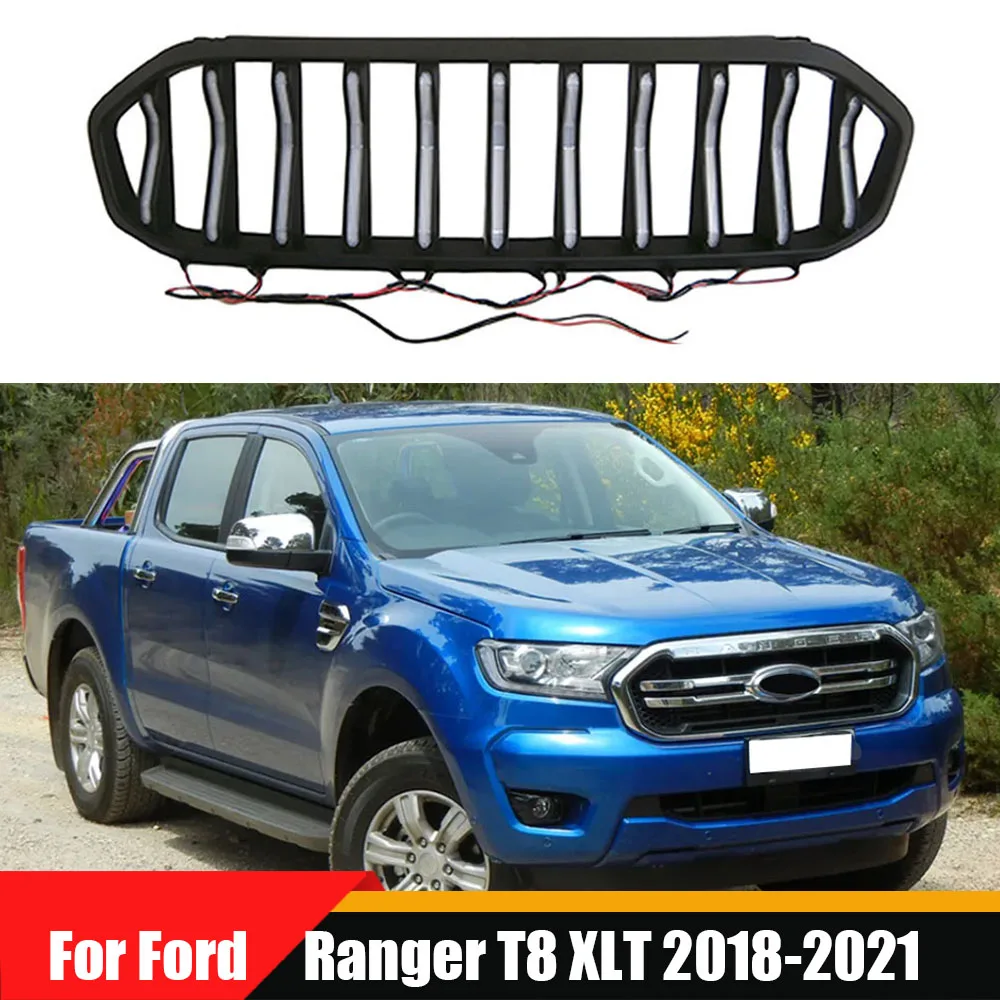 

ABS Front Grill Raptor Style Bumper Mesh Grille Pickup Car Modified Racing Grills Accessories For Ford Ranger T8 XLT 2018-2021