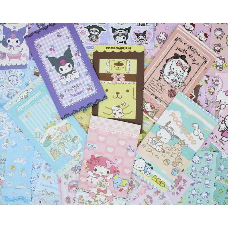 

Cute Cartoon Sanrio Water Bottle Sticker Kulomi Yugui Dog Decoration Aesthetics School Supplies Mobile Phone Anime Sticker Set