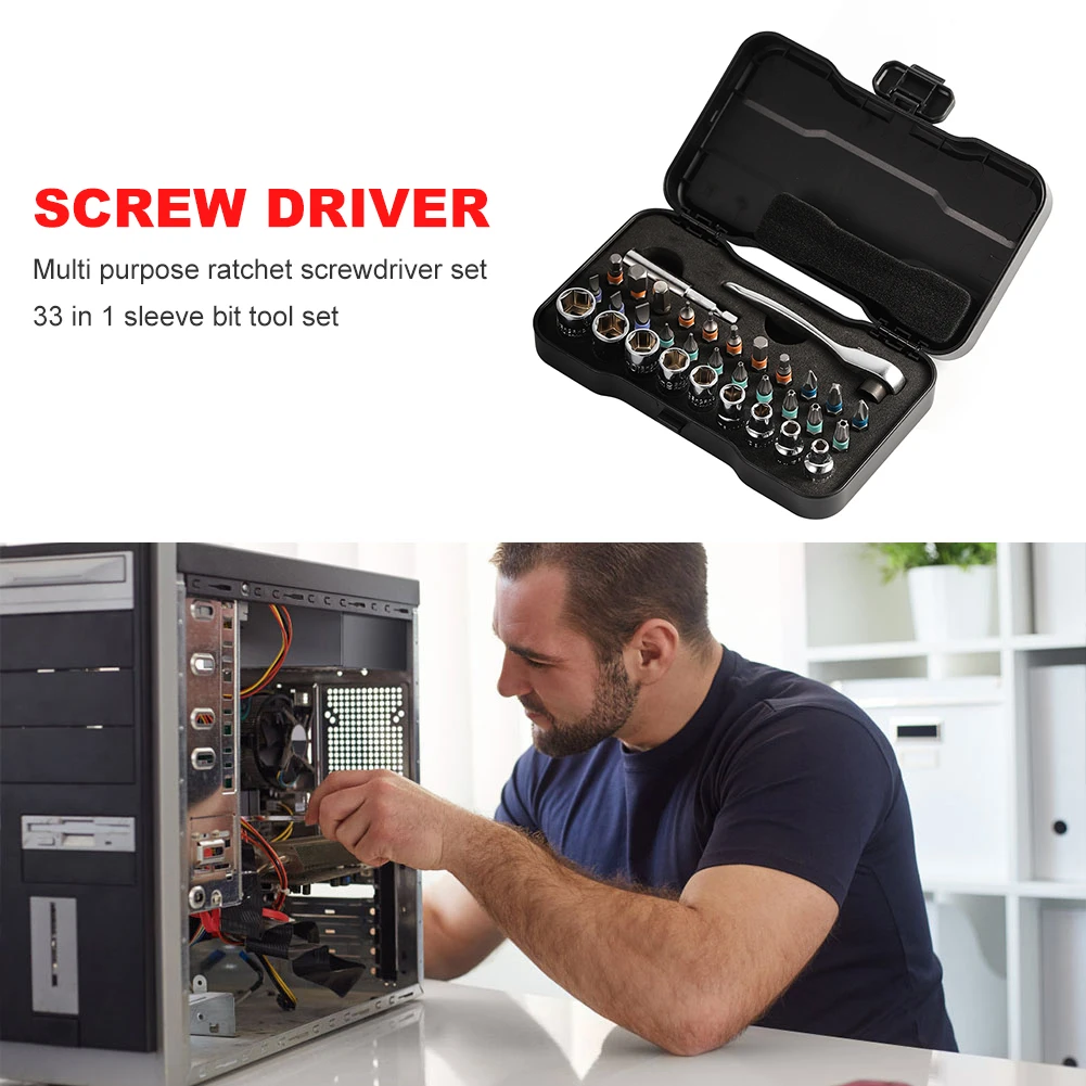 

Multi-purpose S2 Magnetic Bits Tools Set Comfortable Handle Ratchet Sleeve Screwdriver Set Lightweight Bicycle Dismantling Tools