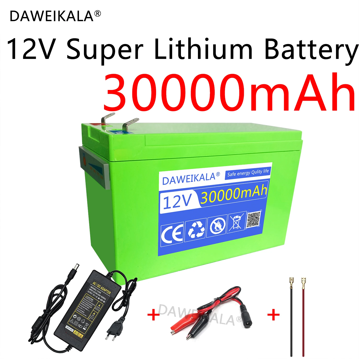 

NEW 12V Battery 30Ah Built-In High Current 30A BMS 18650 Lithium Battery Pack for Electric Vehicle Battery 12.6V Charger