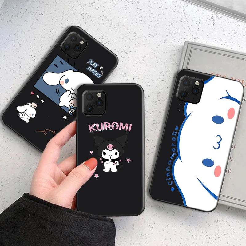 

Hello Kitty Kuromi Phone Case For Funda iPhone 13 11 Pro Max 12 Mini X XR XS Max SE 2020 Liquid Silicon Carcasa Celular Coque