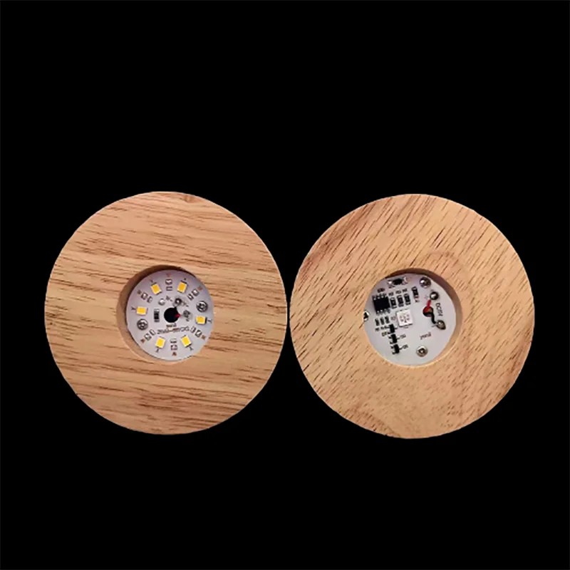 Круглый деревянный фонарь с питанием от батарейки AAA 8 см