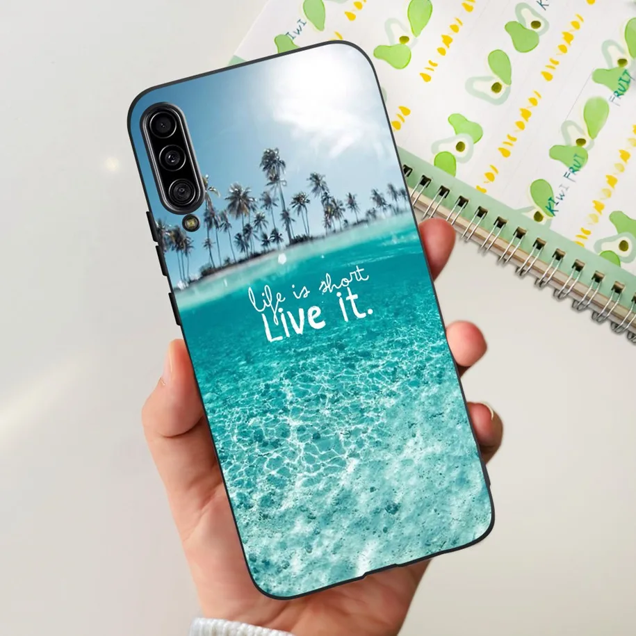 Для Samsung Galaxy A90 5G Чехол Милый динозавр Кошка Мягкий чехол для телефона Мраморный A