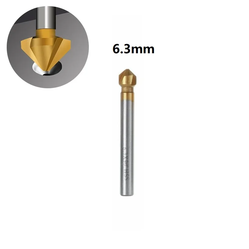 

Chamfering Tools Countersunk Drill Titanium Plating 6.3/8.3/10.4/12.4/16.5/20.5mm 61mm 90 Degree Gold 2022 New
