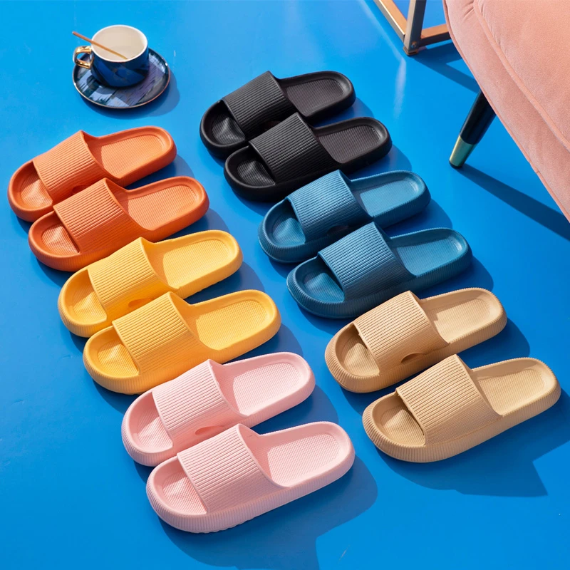 

Women Man Slippers Summer Beach Eva Thick Platform Soft 2022 Sole Slide Sandals Leisure Ladies Indoor Bathroom Anti-slip Shoes