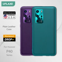 uflaxe original plain leather case for huawei p40 pro plus camera protection back cover shockproof hard casing