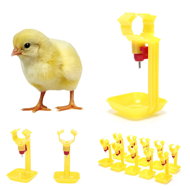 

10pcs Automatic Feeder Bird Feeder Poultry Chicken Hanging Duck Drinking Water Nipple Drinker Feeder with Cup