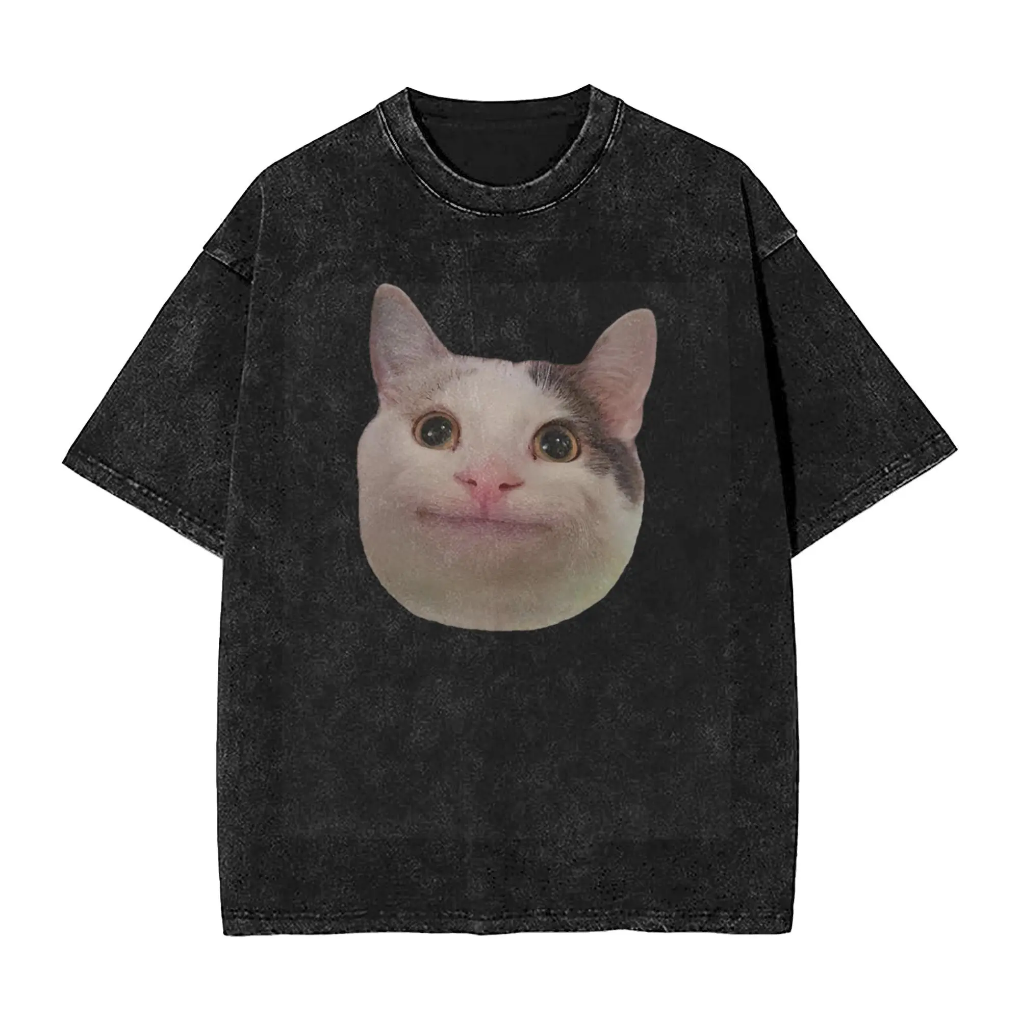 Футболка Beluga Cat Meme Face Smiling хлопковая футболка в стиле хип-хоп крутая большого