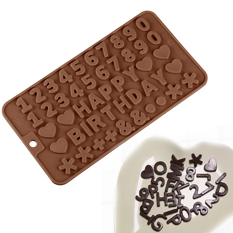 

Chocolate Mold Silicone 49 Letter Number Baking DIY For Jelly Candy Cake Decoration Jelly Fondant Cookies Kitchen Accessories