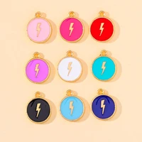 20pcslot 1214mm fashion enamel colorful lightning pattern charm pendant for diy necklaces bracelets jewelry making accessories