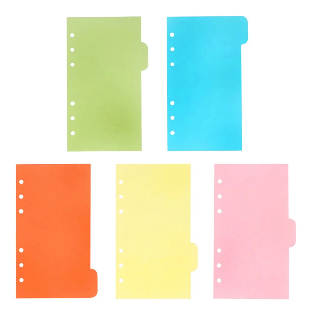 

Dividers Binder A6 Tabs Notebook Refill Divider Planner Paper Ring Holes Colored Spiral Binders Page School Stationery Colors
