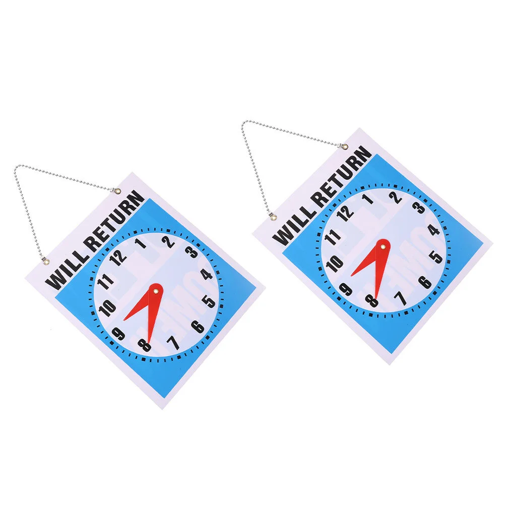 

Pointer Shop Will Return Sign Decorative Wall Square Shape Clock Board Pendant Hanging