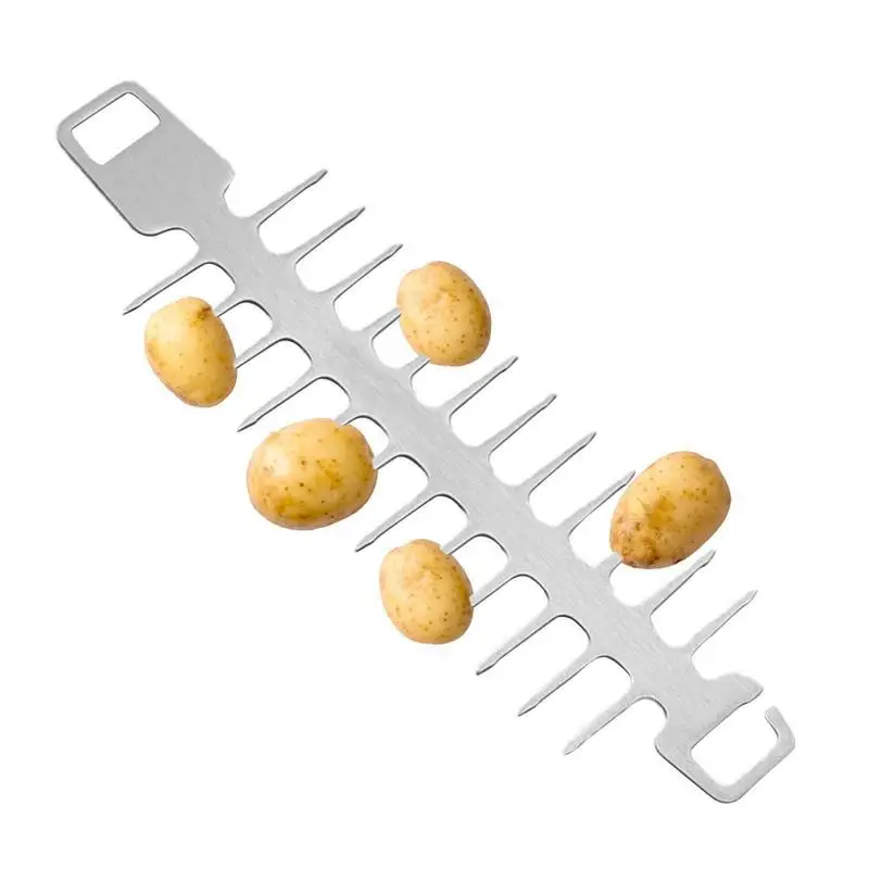 

Stainless Steel Fish Bone Shape Skewers Stainless Steel Skewers Slide Serve BBQ Skewer Ideal Kabob Sticks For Meat Shrimp