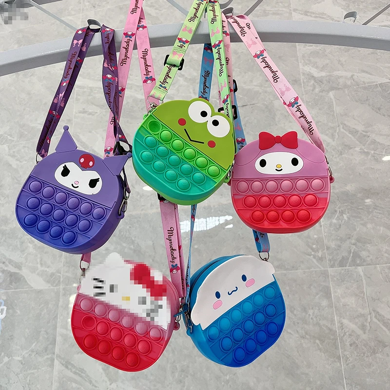 

Kawaii Fidget Sanrio My Melody Kt Cat Shoulder Bag Antistress Adult Child Sensory Toys Squishy Stress Relief Push Bubble Kid Toy