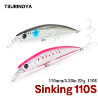 tsurinoya fishing lure 110s dw77 11cm 22g sinking minnow wobblers artificial bait for trout pike long casting saltwater jerkbait