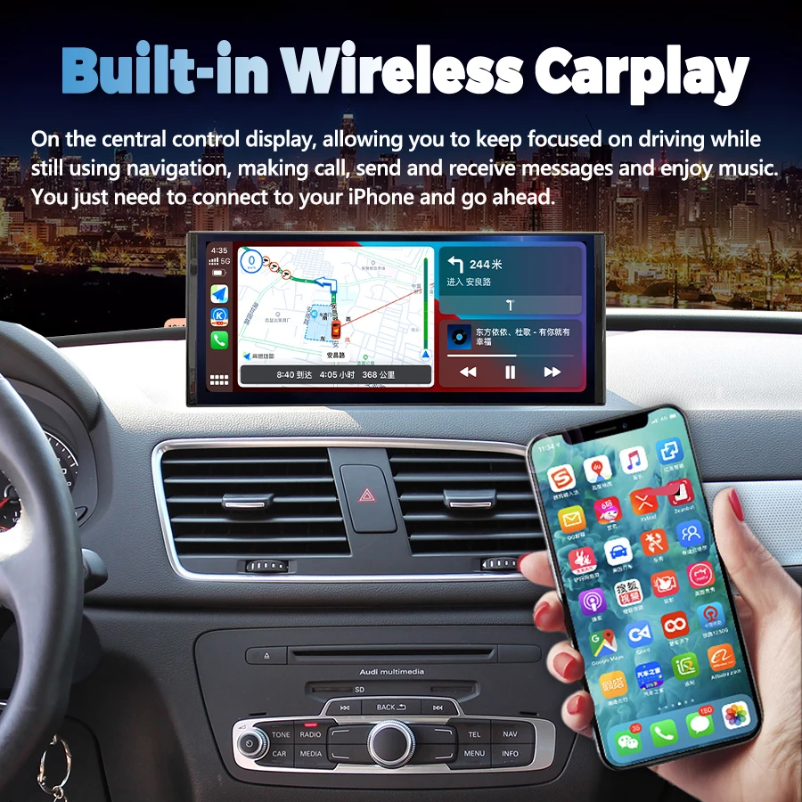 Android Auto стерео экран для Audi Q3 2013-2018 RHD LHD автомобильный радиоприемник навигация