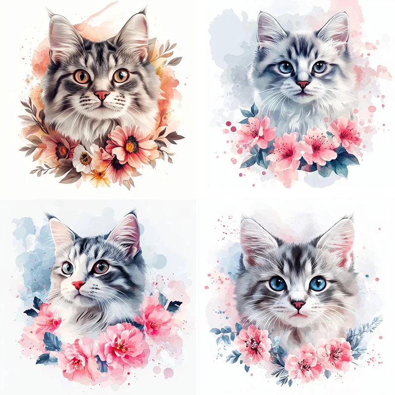 Фото MT892 #   Наклейки с цветочными котятами, съемные наклейки на стену для туалета, виниловые наклейки для декора ванной комнаты, для использования на улице и в помещении №1
