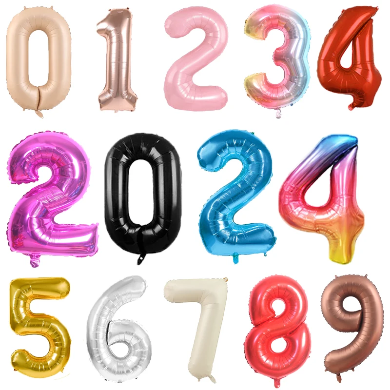 32/40 дюймов цифры алюминиевый пленочный шар детский праздник день рождения