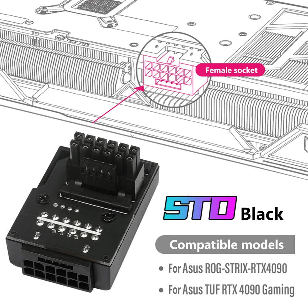 

Адаптер питания ATX3.0 450 Вт, 16-контактный (12 + 4-контактный) разъем PCI-E 5,0 «Папа-мама» для видеокарты RTX 4090 4080 4070 Ti 3090
