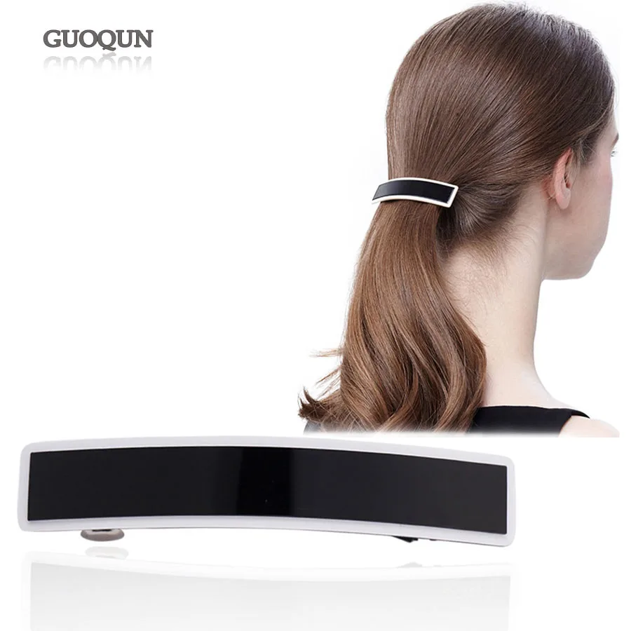 

Заколка для волос прямоугольная женская, изящная зажим из целлюлозного ацетата, аксессуар для прически «конский хвост»