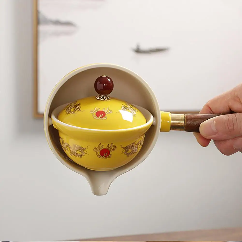 360 Degree Ceramic Teapot Handheld Teapot Exquisite Tea Set Side Handle Tea Kettle Teapot Ceramic Single Pot Side Handle Pot New
