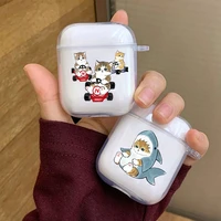 funny cartoon cat earphone case for airpods 1 2 3 pro couples cute animal clear soft silicone wireless bluetooth headphone case