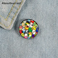 everybirdy pattern printed pin custom funny brooches shirt lapel bag cute badge cartoon cute jewelry gift for lover girl friends
