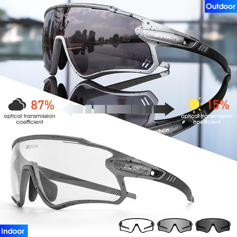 

Photochromic Cycling Sunglasses Men Women Cool Sport Fishing Glasses Driving Discoloration Goggle MTB Bicycle Road Bike Eyewear
