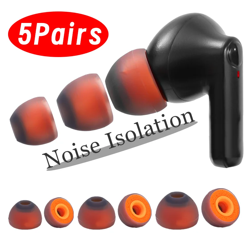 

Silicone Noise Isolation Eartips Replacement Earplugs Soft Memory Foam Earbuds Earmuffs S/M/L Sizes In-Ear Earphone Accessories