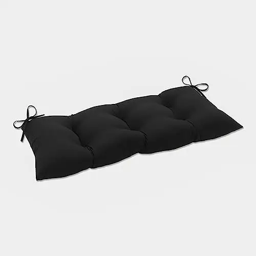

Solid Indoor/Outdoor Wicker Sofa/Swing Cushion Tufted, Weather and Fade Resistant, 19" x 44", Black Futons sofa Inflatable sofa