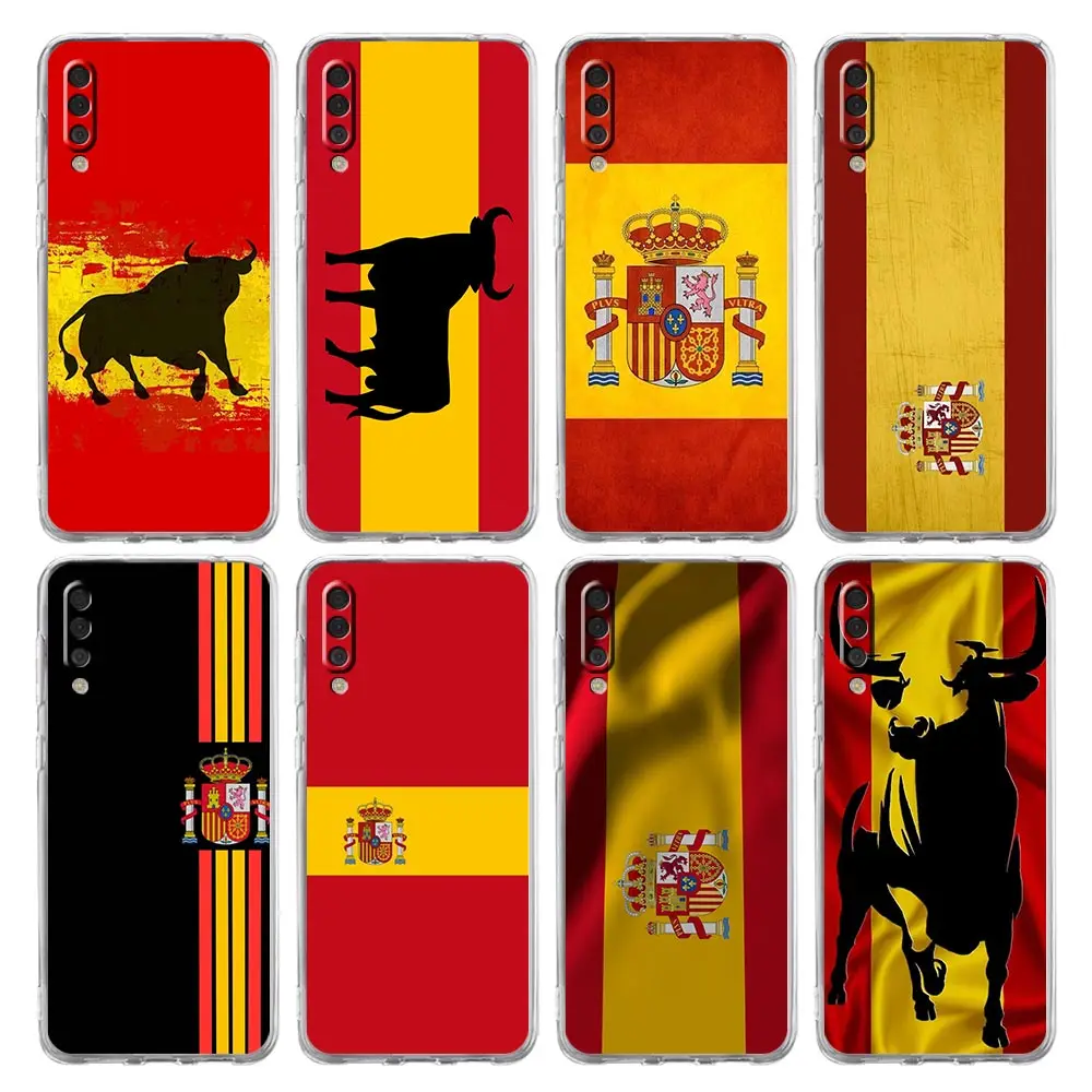 Фото Чехол для телефона Samsung A26 A36 A56 A54 A52 A50 A70 A40 A20E A12 A14 A16 A22 A24 A42 A34 A32 5G A04s A06 Чехол Испания Bull Flag №1