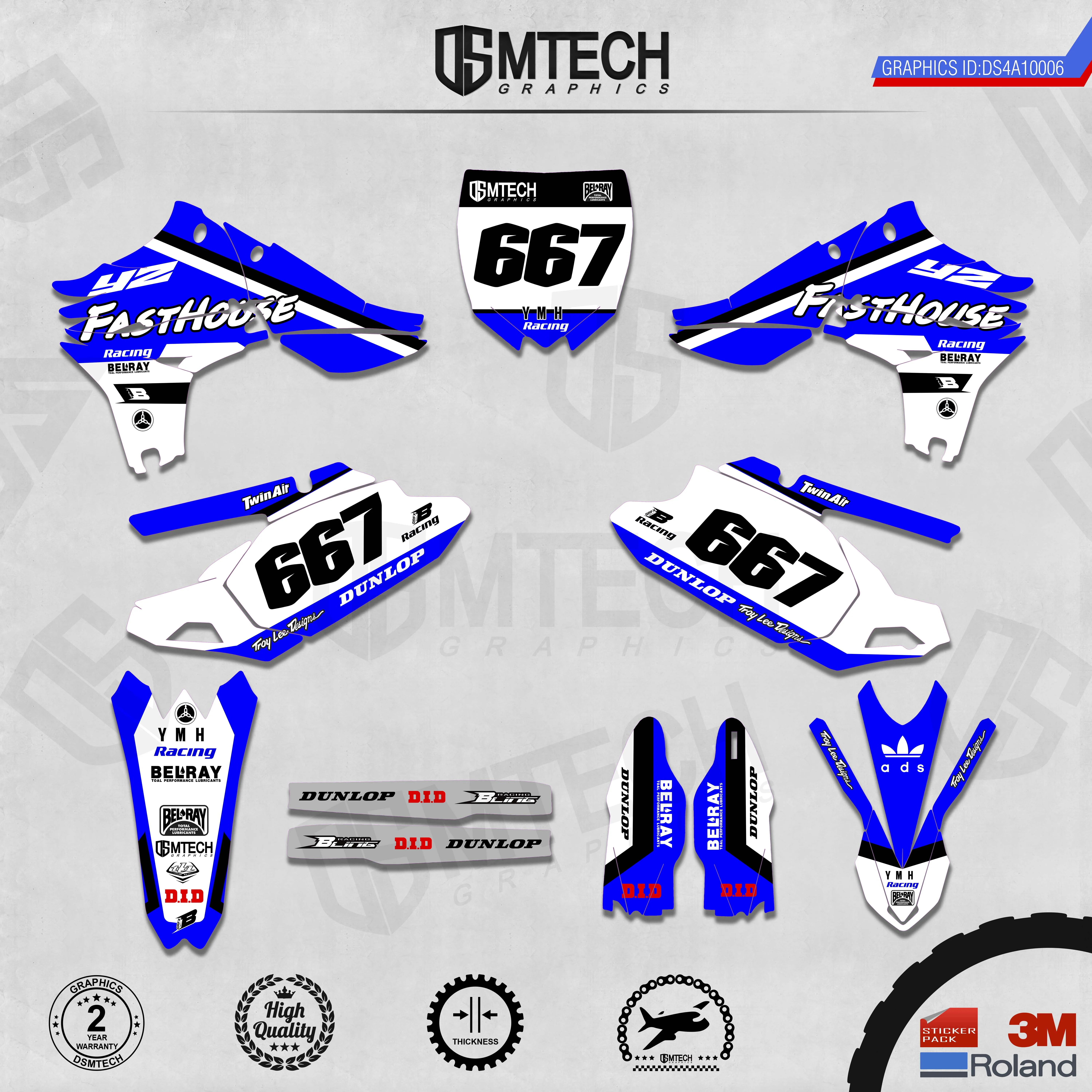 DSMTECH Customized Team Graphics Backgrounds Decals 3M Custom Stickers For  YZF450 Two Stroke 2010-2013  006