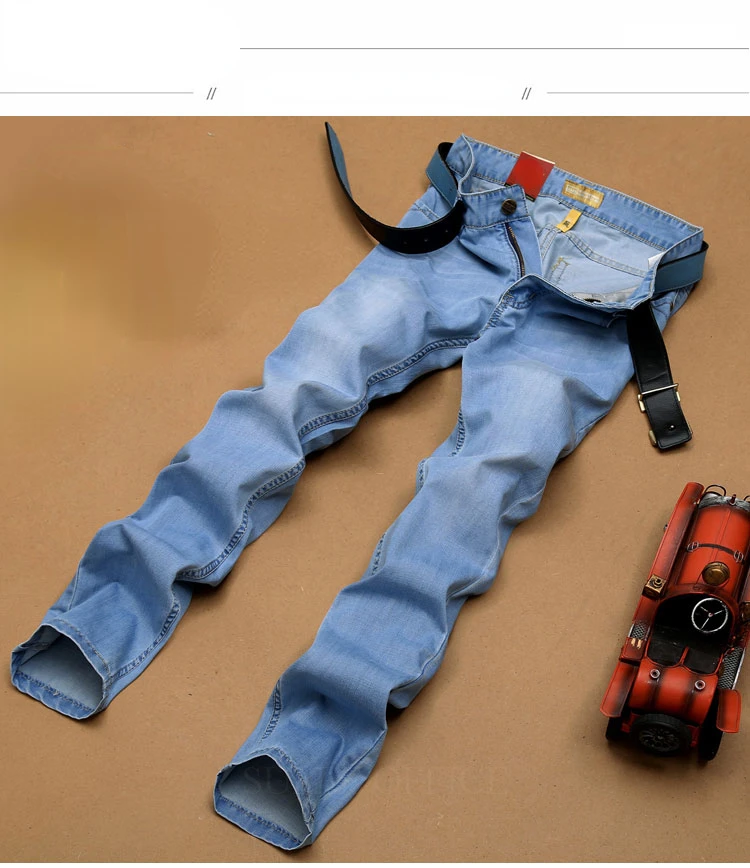 2022New Brand 2022 New Fashion Utr Thin Light Men's Casual Summer Style Jeans Skinny Jeans Trousers Tight Pants Solid Colors