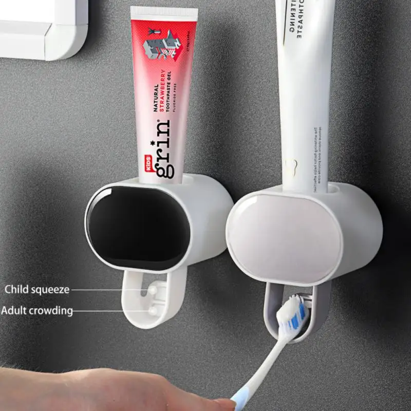 

Dropshipping Toothpaste Dispenser Wall-Mounted Automatic Toothpaste Squeezer Toothpaste Holder For Hole-Free Wall Hanging