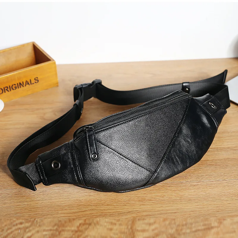 Wholesale Waterproof Sling Mens Cross Body Chest Bag Fanny Pack Crossbody Pouch Waist Bag For Men Pu Leather