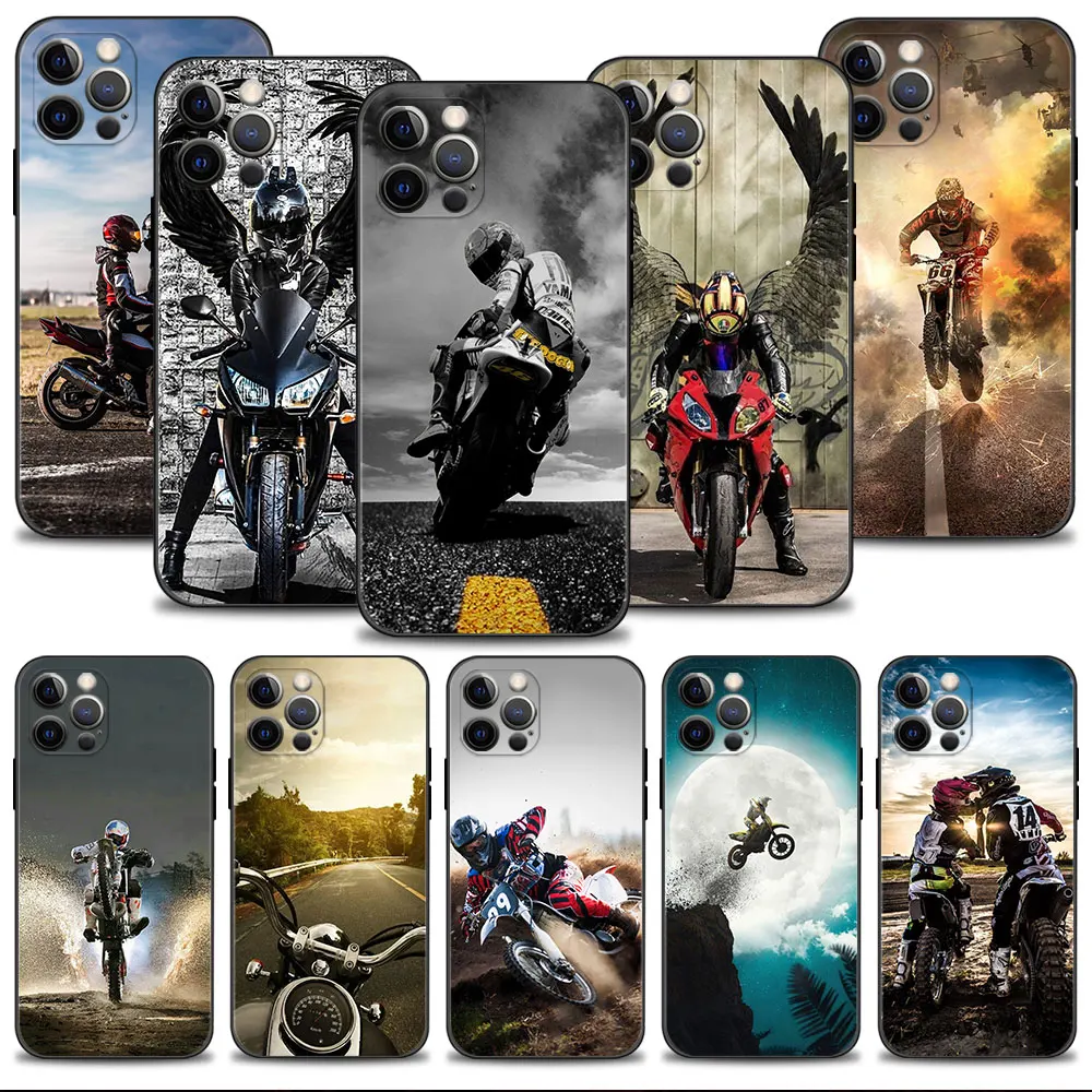 

Moto Cross motorcycle sports Luxury Thin Case For iPhone 14 7 XR 8 Plus X XS 13 Pro Max 11 12 SE2 6 SE 6S 5S SE2022 Mini