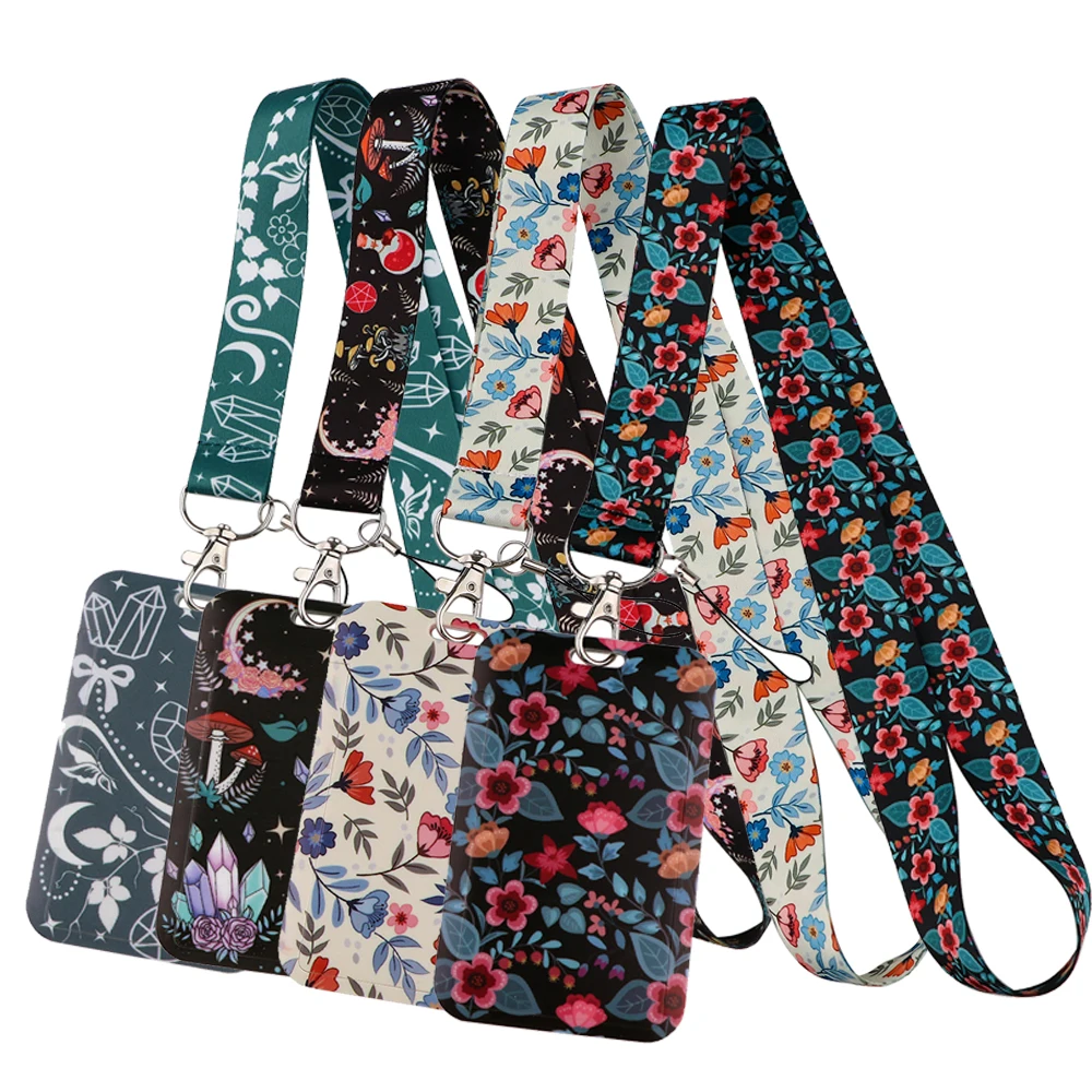 

Flowers Neck Strap Lanyard for Keys Keychain Badge Holder ID Credit Card Pass Hang Rope Lariat Mobile Phone Charm Accessories