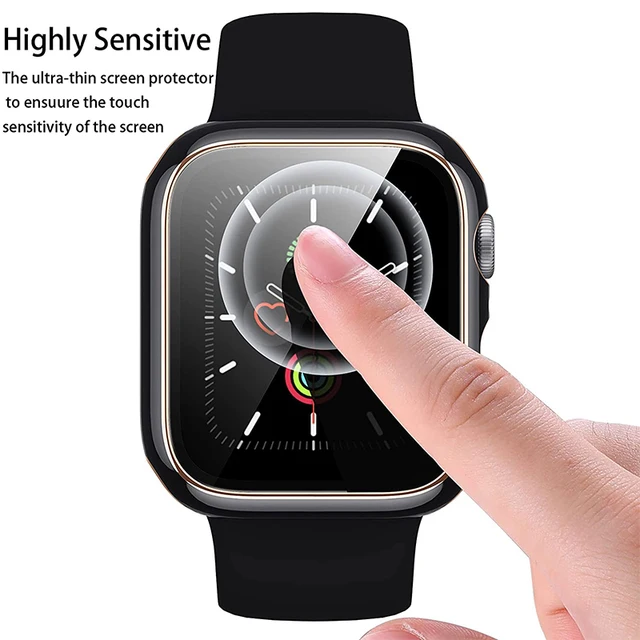 Glass+Cover For Apple Watch case 8 7 6 SE 5 3 iWatch Accessorie Screen Protector Apple watch serie 45mm 41mm 44mm 40mm 42mm 38mm 4