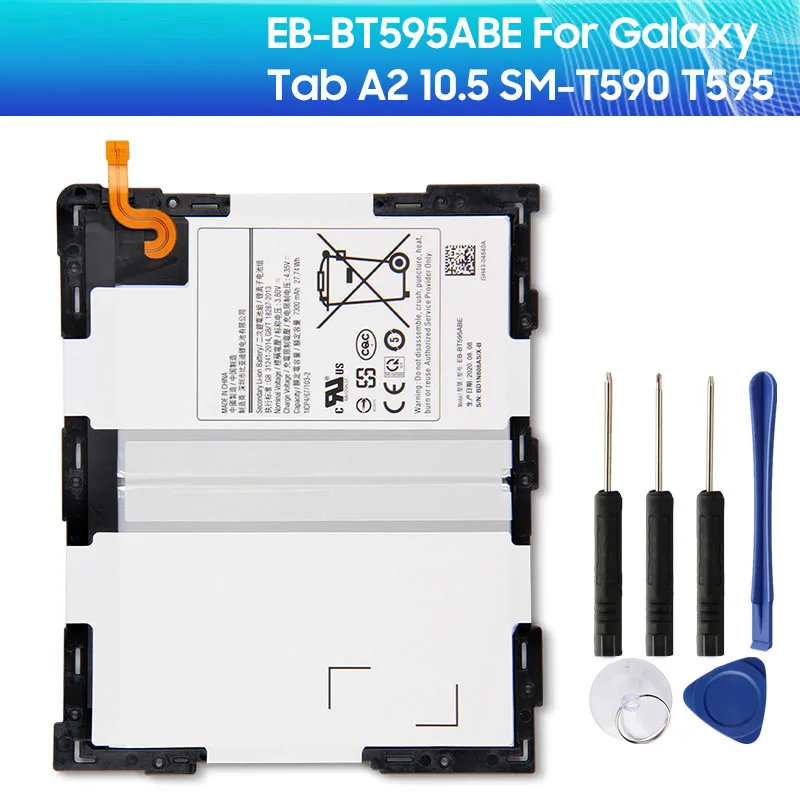 

Original Tablet Battery EB-BT595ABE for Samsung Galaxy Tab A2 10.5 SM-T595 SM-T590 7300mAh Replacement Battery