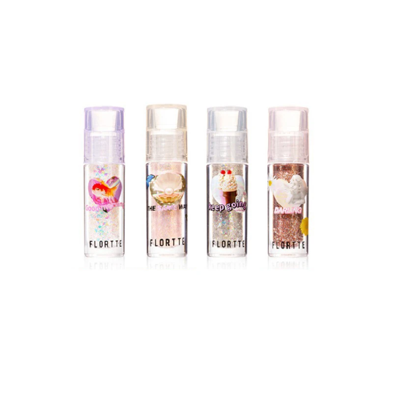 Жидкие тени для век FLORTTE мерцающие и металлические блестящие