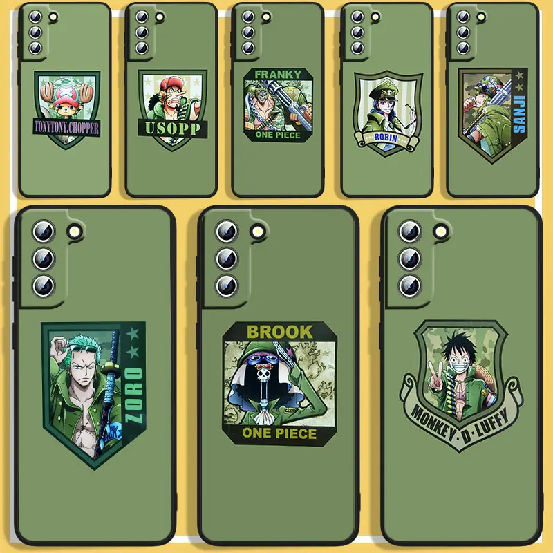 

One Piece Cartoon Character Phone Case For Samsung S8 S9 S10 S20 S21 S22 Plus 4G S10e 5G Lite Ultra FE Black Silicone luxury