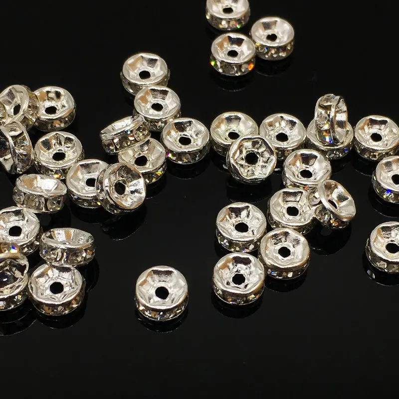 

Beads Natural Necklace Diy Wooden Round Freeshipping Shape New Real Metal Cabochons 50pcs Rondelle Bead Spacer 10mm Fashion